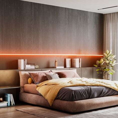 B.K.Licht 5m ruban LED interieur multicolore, guirlande lumineuse dimmable avec télécommande, auto-adhésif, lumière décorative blanche et multicolore, éclairage intérieur, 24W, longueur 5m