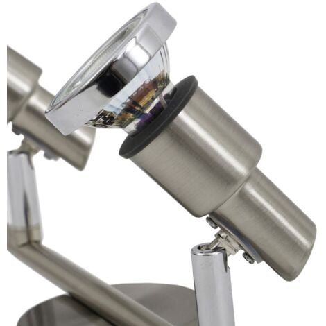 B.K.Licht plafonnier SDB LED 2 spots orientables, IP44, luminaire plafond salle de bain, 2 ampoules LED 5W GU10 incl., 400Lm par ampoule, blanc chaud 3000K