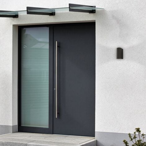 B.K.Licht applique murale LED extérieur intérieur moderne noire, spot mural GU10, 2 spots de 400lm chacun, éclairage moderne jardin terrasse garage, IP44, 2x5W