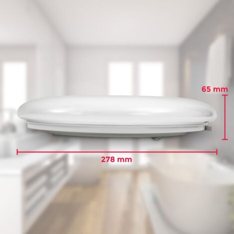 B.K.Licht plafonnier rond LED avec platine LED 12W intégrée, blanc, lumière blanche neutre de 4.000K, IP20, 278x65mm