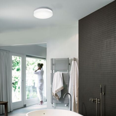 B.K.Licht plafonnier LED intérieur extérieur salle de bain balcon terrasse IP54, 13W, lumière blanche neutre 4000 Kelvin, 1600lm I Ø 220mm