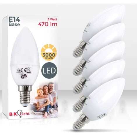 4 Ampoules LED E14 bougie 470 lm, LED SMD