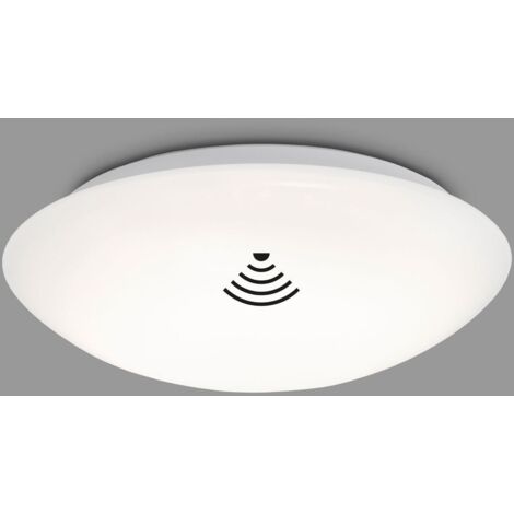Plafonnier LED avec détecteur de mouvement et crépusculaire, 15W 1500lm Lumière blanche neutre 4000K, IP44, Portée 8m, diamètre 28cm, Durée de fonctionnement réglable