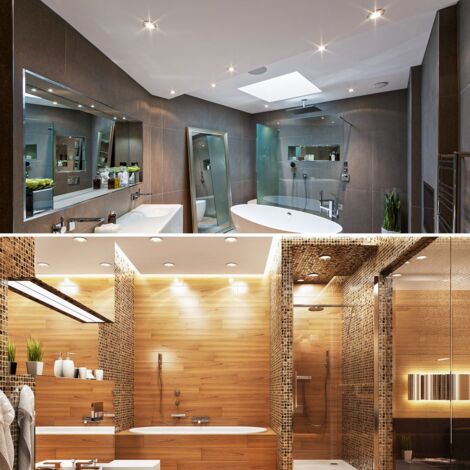 B.K.Licht I Spot LED encastrable pour salle de bain I 30 mm extra plat I Incl. 3x module LED 5W I IP44 I 3x400 lm I lumière blanche chaude I spot de plafond salle de bain