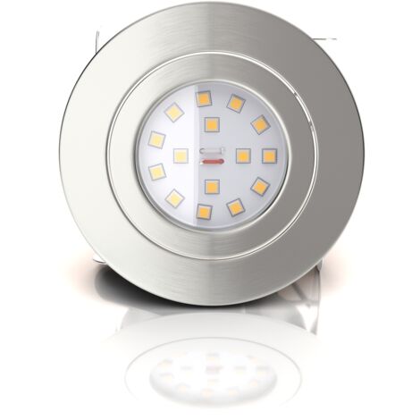 B.K.Licht lot de 6 spots LED encastrables ultra-plats, orientables, plafonnier design, éclairage encastré LED intérieur, blanc chaud 3000K, 230V, platine LED 5W intégrée, IP23