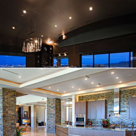 B.K.Licht lot de 6 spots LED encastrables ultra-plats, orientables, plafonnier design, éclairage encastré LED intérieur, blanc chaud 3000K, 230V, platine LED 5W intégrée, IP23