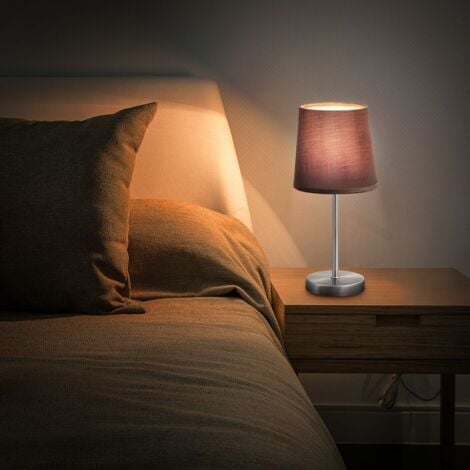 Lampe de table lampe de lecture lampe de chevet lampe d'appoint tissu gris culot E14 grau LED