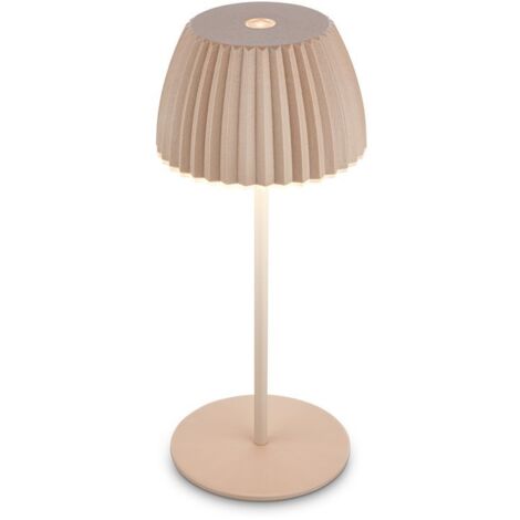 Briloner CHAMP Mini lampe de table LED sans fil IP44,dimmable, tactile, batterie, German Design Award Winner 2025, beige, Ø8,5 x 20 cm