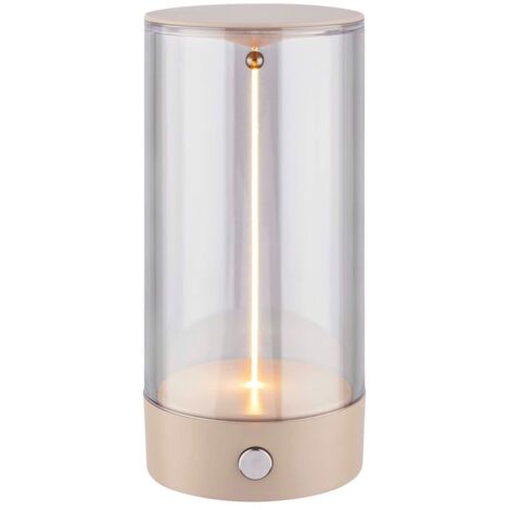 Briloner Wiggle Lampe de table LED sans fil, commutation à 4 niveaux, batterie, lumière blanche chaude, filament, beige, Ø7 x 14,5 cm (1/5)