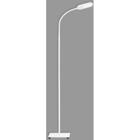 Lampadaire LED BRILONER LEUCHTEN OFFICE STEP, 6,6 W, 600 lm, IP20, blanc, métal-plastique, intensité lumineuse variable, 21 x 21 x 128 cm (1/5)