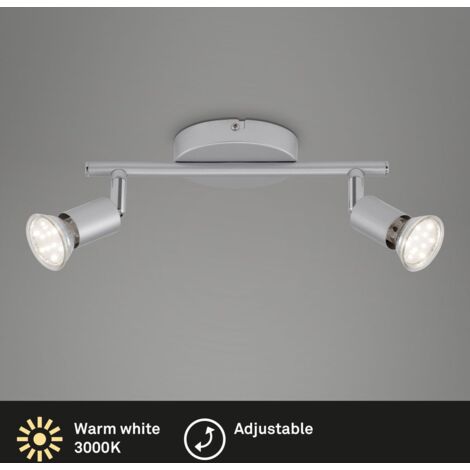 Briloner Leuchten 3498 – 048 A +, plafoniera LED, 4 x LED GU10, 3 W, 250 lm, vetro parzialmente opacizzato, rotondo, metallo, cromo, 25 x 25 x 9 cm