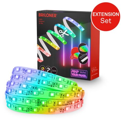 Briloner Pimp your Panel LED Strip, kit d'extension RGB, Pimp your Panel, raccourcissable, autocollant, blanc, 260 x 1 cm (1/5)