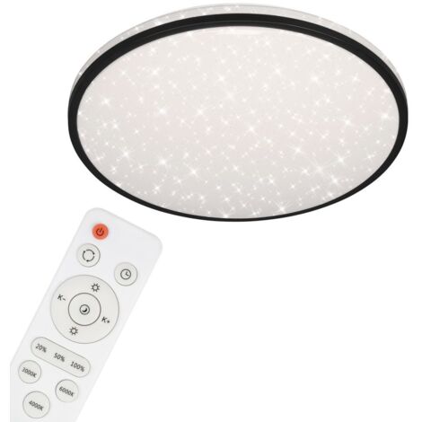 Plafonnier BRILONER LEUCHTEN SKIZO, 48 W, 4400 lm, IP20, noir, plastique, dimmable, avec télécommande, CCT, Ø 49,2 cm (1/5)