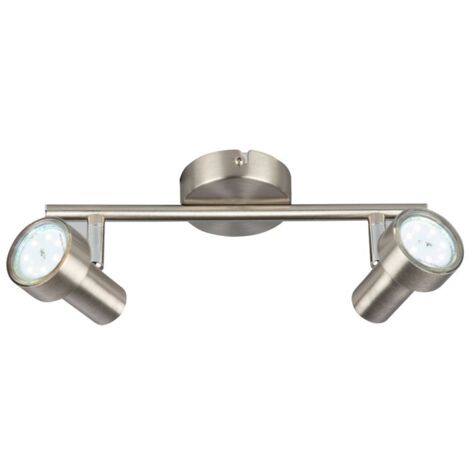 Plafonnier LED Spot BRILONER LEUCHTEN ONE, 3 W, 250 lm, IP20, nickel mat, métal, incl., 4x GU10