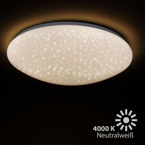Plafonnier LED Avec Décor Étoilé - Lampe Salle De Bain IP44, Lumière Blanche Neutre, Diamètre 27.5cm