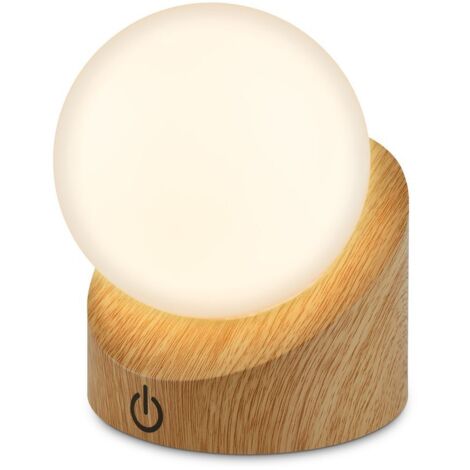 Lampe De Chevet Sans Fil BRILONER IP44 - Dimmable Tactile, 2700K, Batterie 1500mAh, USB-C, 8x18 Cm, Beige
