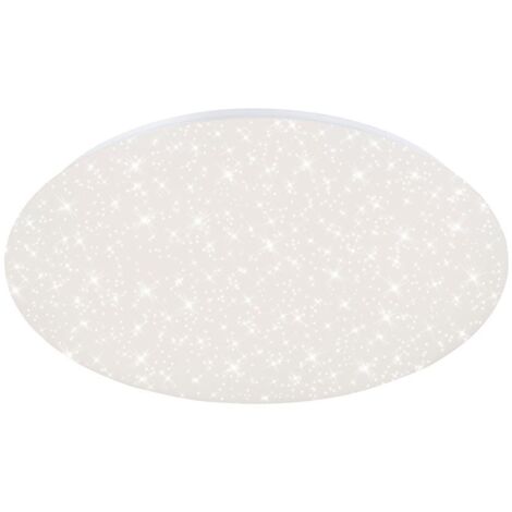 BRILONER VERB Plafonnier LED moderne dimmable avec télécommande 49cm rond 48W 4000lm 3000 à 6000 K blanc chaud à froid décor étoilé blanc lampe plafond salon chambre