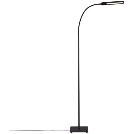 Briloner Leuchten - LED Stehleuchte, Stehlampe mit Touchfunktion, in Stufen dimmbar, Farbtemperatursteuerung, Bürolampe 8 Watt, 600 Lumen, Schwarz, 208x208x max. 1830mm (LxBxH) (1/5)