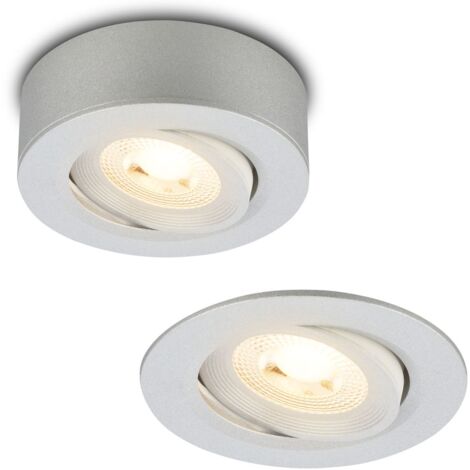 Briloner Desi 2 en 1 LED spot et spot encastrable, 2 en 1 LED spot et spot encastrable, orientable, dimmable, plat, chrome mat, Ø9 x 3 cm (1/5)