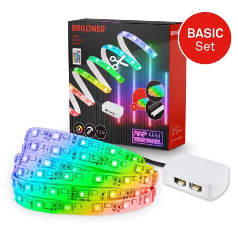 Briloner Pimp your Panel LED Strip, Set de base RGB, Pimp your Panel, Pilote, Télécommande, Blanc, 260 x 1 cm (1/5)