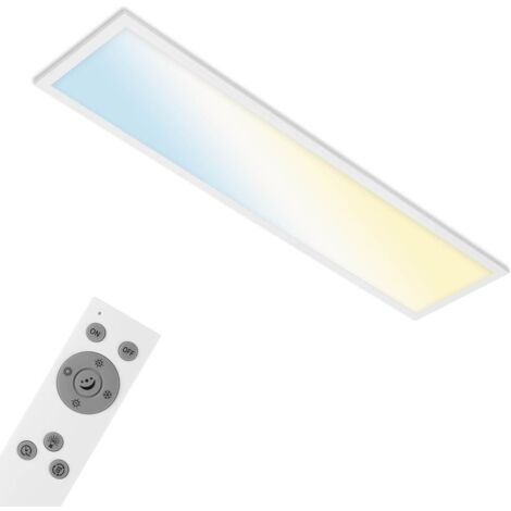 CCT LED Panel BRILONER LEUCHTEN PIATTO S, 28 W, 3000 lm, IP20, blanc, plastique-métal, dimmable, CCT, 100 x 25 x 6,6 cm (1/5)