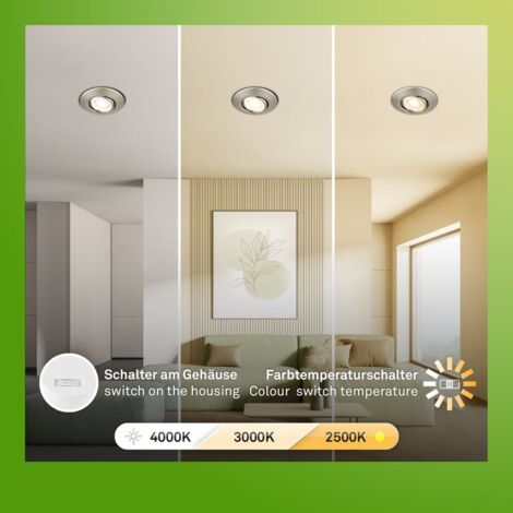 Pack De 2 Spots LED Encastrables Orientables - Blanc Chaud, Extra Plats, Pour Plafond (8 Cm)
