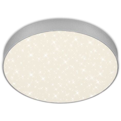 Plafonnier LED BRILONER LEUCHTEN FLAME STAR, 21 W, 2000 lm, IP20, couleur argent, métal-plastique, Ø 28,7 cm