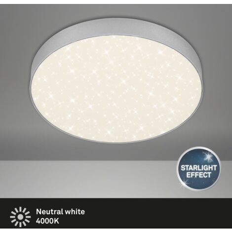 Plafonnier LED BRILONER LEUCHTEN FLAME STAR, 21 W, 2000 lm, IP20, couleur argent, métal-plastique, Ø 28,7 cm