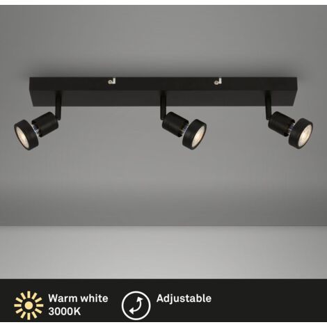 Plafonnier Spot LED Orientable 3xGU10 - Aluminium Noir 35 Cm - IP20 - Pour Salon, Cuisine, Chambre - 2