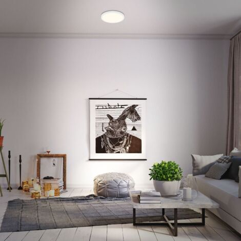 Plafonnier LED Paul Neuhaus - Ciel étoilé - Chrome - 60cm - 40W - Télécommande