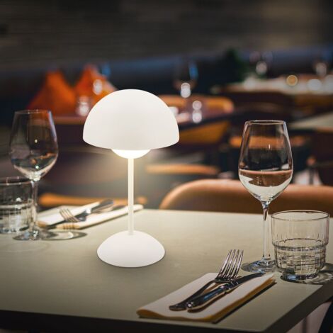 Lampe De Table LED Sans Fil IP44 En Verre - Variateur Tactile 3 Niveaux - Lampe Chevet Rechargeable USB, Intérieur Et Extérieur, 15x11 Cm