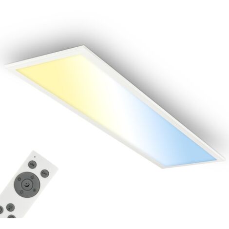 BRILONER - Panneau LED avec lumière blanc neutre, IP44 protection contre les éclaboussures, dalle led, panneau plafond, plafonnier, lustre salon, 100x25x6 cm, blanc