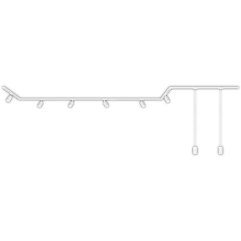 Système de rails Briloner Rail, kit complet, 6 spots GU10, 2 pendules GU10, orientables, 3 raccords d'angle, blanc, 5,25 m (1/5)