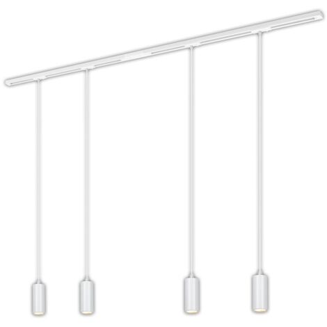 Système de rails Briloner Rail, kit complet, 4 suspensions LED, dimmables, alimentation, blanc, 1,5 m (1/5)