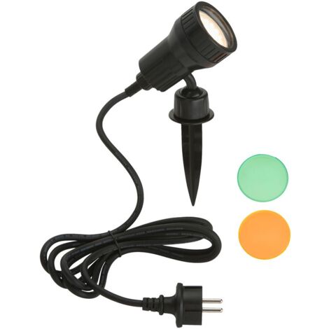 Lampe d'extérieur LED pivotante sur piquet GU10 IP44 3 W noir plastique Briloner
