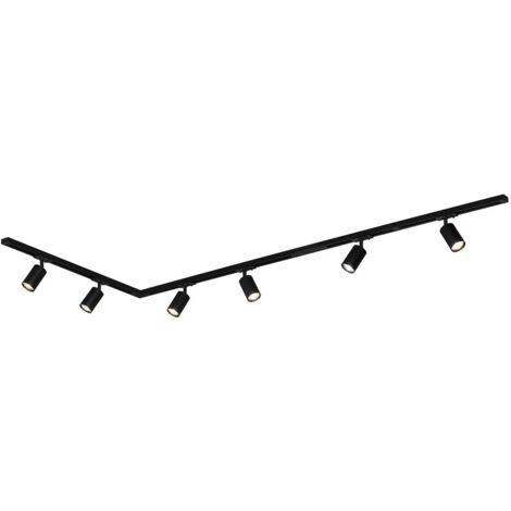 Système de rails Briloner Rail, kit complet, 6 spots GU10, orientables, pivotants, noir, 2,25 m (1/5)