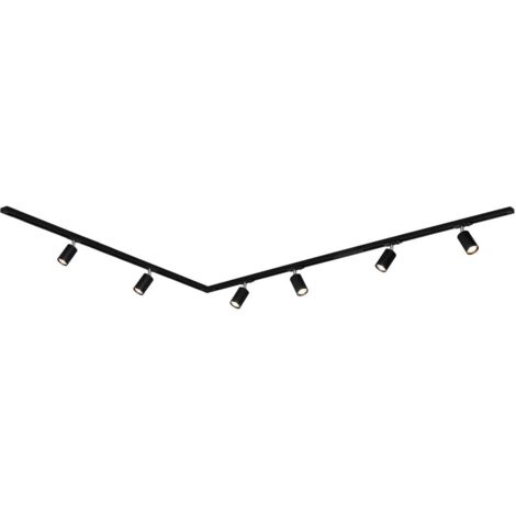 Système de rails Briloner Rail, kit complet, 6 spots GU10, orientables, pivotants, noir, 3 m (1/5)