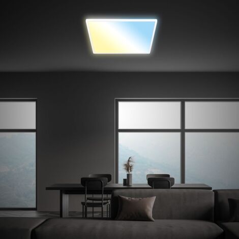 Plafonnier LED Intelligent Connecté - 45x45cm, Commande Par Alexa/appli/télécommande, Blanc Chaud à Froid Réglable, 2500 Lumens - Pour Salon, Chambre, Couloir - 3