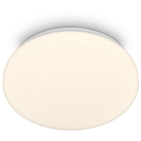 BRILONER Plafonnier LED salle de bain rond 27cm 12W 1300lm 3000K lumière blanc chaud IP54 étanche blanc lampe plafond cuisine couloir terrasse