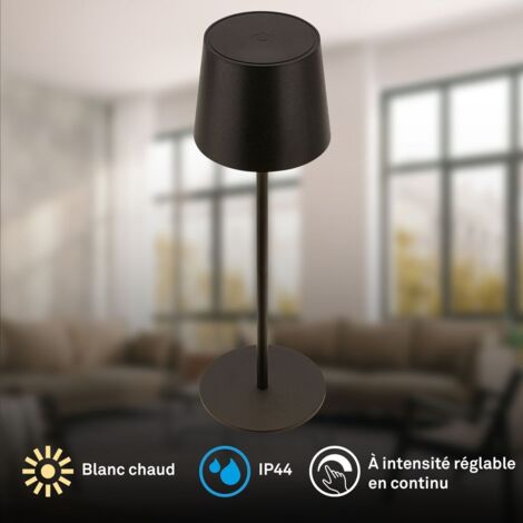 BRILONER - Lampe de Table LED Rechargeable 2 en 1, Gradation Progressive, Tactile, Lumière Mobile, Extérieure, Sans Fil, Brun-Or