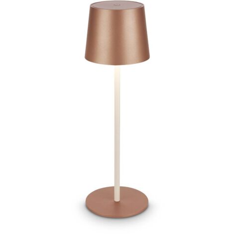 Briloner BOTA Lampe de table LED sans fil IP44, dimmable, tactile, batterie, protection contre les projections d'eau, coffee, Ø11 x 33 cm