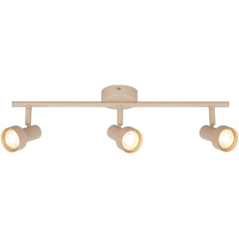 Briloner Plafonnier orientable 47,5cm douille GU10 max. 9W 3 lampes beige - Spot plafond salon couloir cuisine bureau