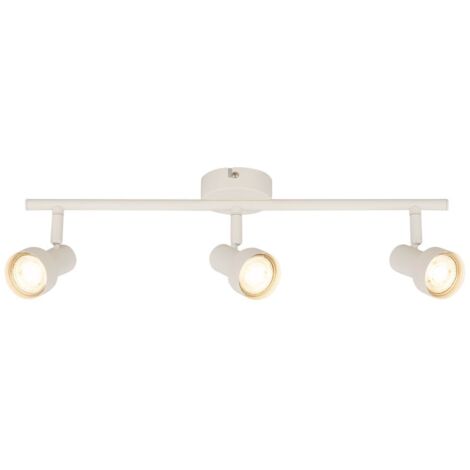 Briloner Plafonnier orientable 47,5cm douille GU10 max. 9W 3 lampes blanc antique - Spot plafond salon couloir cuisine bureau