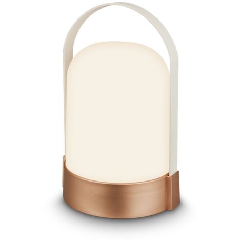 Briloner Lampe de table LED sans fil 24 cm 1W 90lm 3000K blanc chaud dimmable bronze métallisé - Lampe rechargeable salon jardin balcon