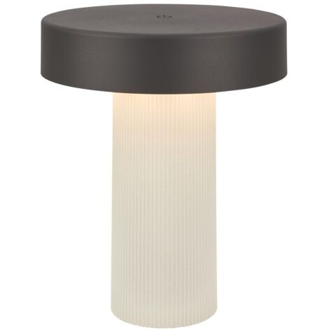 Briloner Lampe de table LED sans fil 16x20 cm 3 W 300 lm 2700 K blanc chaud dimmable blanc anthracite - Lampe de chevet salon chambre à coucher balcon