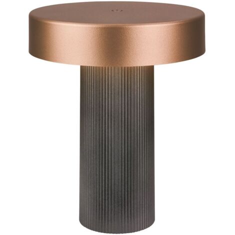 Briloner Lampe de table LED sans fil 16 x 20 cm 3 W 300 lm 2700 K blanc chaud dimmable anthracite métallisé - Lampe de chevet salon chambre balcon