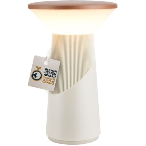Briloner Lampe de table LED sans fil 15 x 24 cm 2,6 W 200 lm 2700 K blanc chaud dimmable design award coffee - Lampe de chevet salon chambre balcon