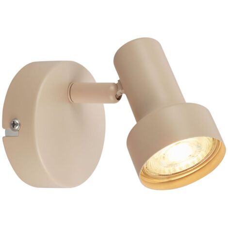 Briloner Applique murale orientable Ø8x10,5cm douille GU10 max. 9W beige - Lampe murale chambre couloir salon