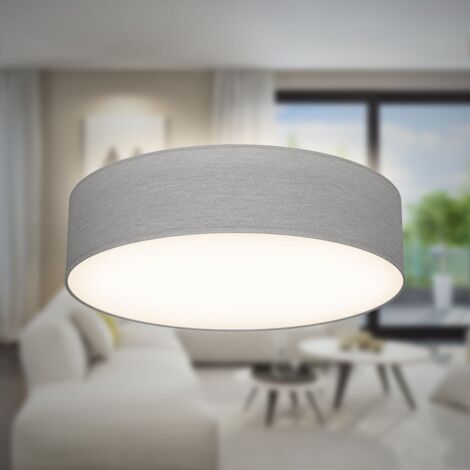 B.K.Licht Plafonnier Textile Blanc, éclairage Plafond Design Moderne