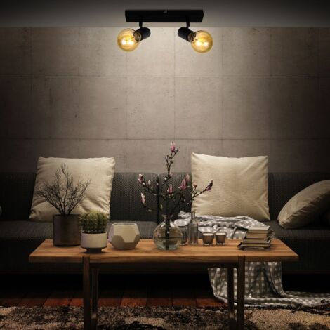 Plafonnier 2 spots applique murale design rétro Vintage douilles E27 spots plafond salon salle à manger couloir